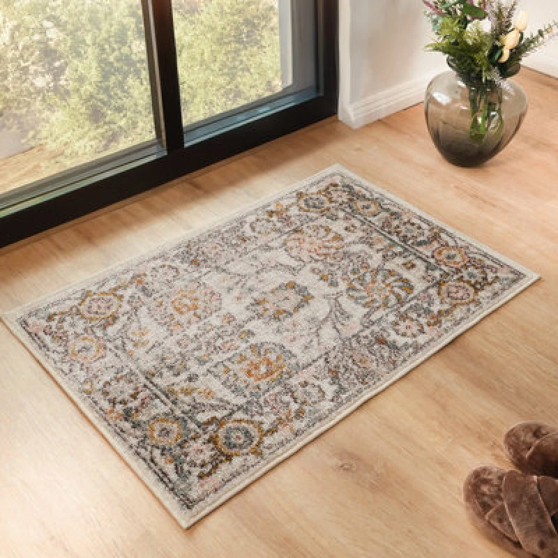 Image of Livabliss Vintage Oriental Boho Burnt Orange Amira Area Rug 60 X 90 Cm - Easy Care, Non Shedding, Ideal For Living Room & Bedroom