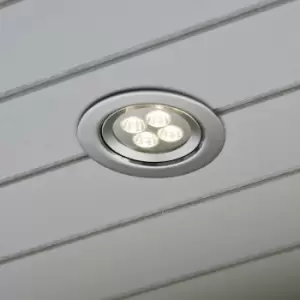 Image of Konstsmide Recessed Outdoor Effect Round High Power LED Silver, IP44