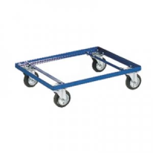 Image of Slingsby Blue 100KG Container Dolly 100mm Rubber Castors 321515