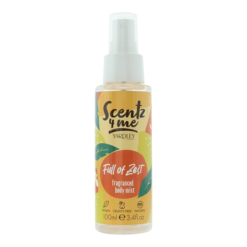 Image of Yardley Scentz 4 Me Full Of Zest Fragranced Body Mist 100ml