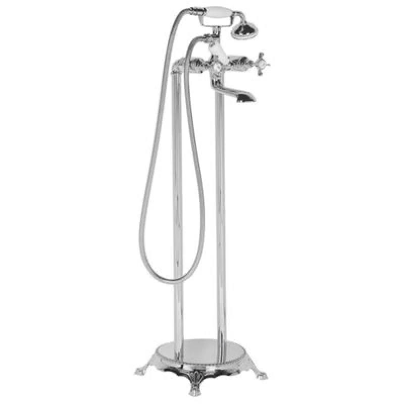 Image of Beliani Freestanding Bathtub Faucet Hebbe Silver