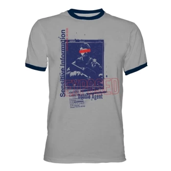 Image of Call Of Duty: Cold War Ringer Exposed Mens L T-Shirt - Grey