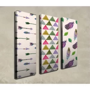 Image of CU09 Multicolor Decorative Canvas Painting (3 Pieces)