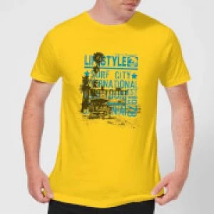 Image of Surf City Mens T-Shirt - Yellow - S