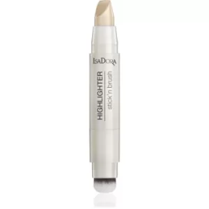Image of IsaDora Stick'n Brush Highlighter Brightening Stick with Brush Shade 21 Sparkling Beige