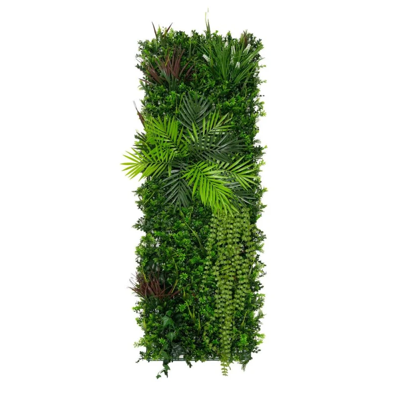 Image of Monstershop Artificial Plant Wall Panel 50 x 150cm Alina Living Foliage Greenery Tiles Indoor Outdoor Weather & UV Resistant Green