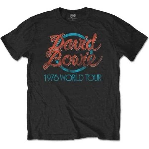 Image of David Bowie - 1978 World Tour Unisex Medium T-Shirt - Black