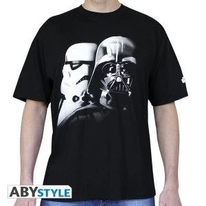Image of Star Wars - T Shirt Vador-Troopers Mens XX-Large T-Shirt - Black
