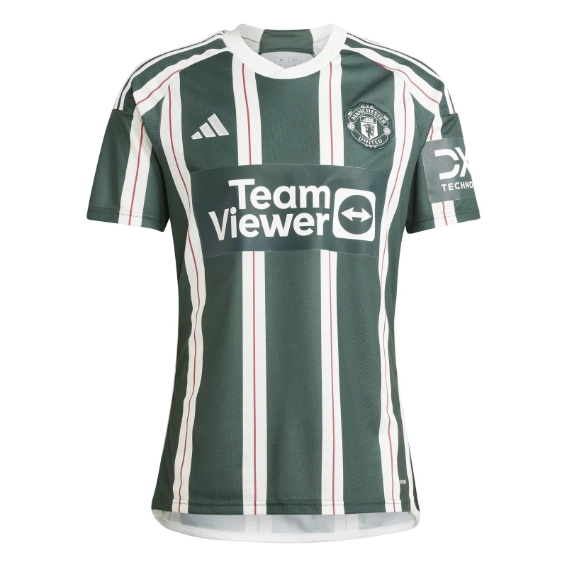 Image of adidas Manchester United Away Shirt 2023 2024 Adults - Green Green XS