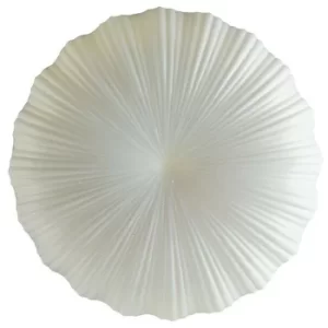 Image of Fan Europe SPRING LED Patterned Glass Flush Ceiling Light White 3700lm with Remote Control CCT WIFI 50.5cm