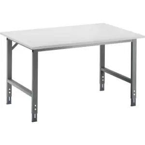 Image of RAU Work table, height adjustable, 760 - 1080 mm, melamine coated chipboard worktop, WxD 2000 x 1000 mm, metallic charcoal