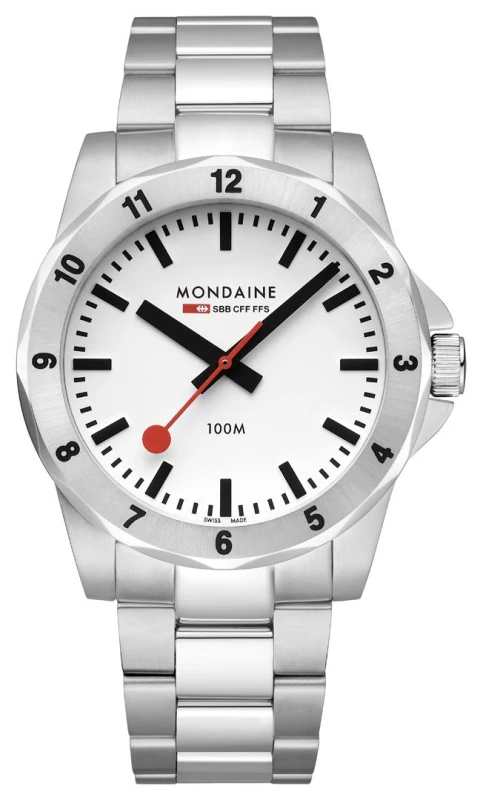 Image of Mondaine MSN.4211B.SK Numeri Quartz (42mm) White Dial / Watch