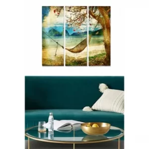 Image of MDF58636840 Multicolor Decorative MDF Painting (3 Pieces)