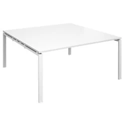Image of Dams International Square Boardroom Table with White MFC & Aluminium Top and White Frame EBT1616-WH-WH 1600 x 1600 x 725 mm