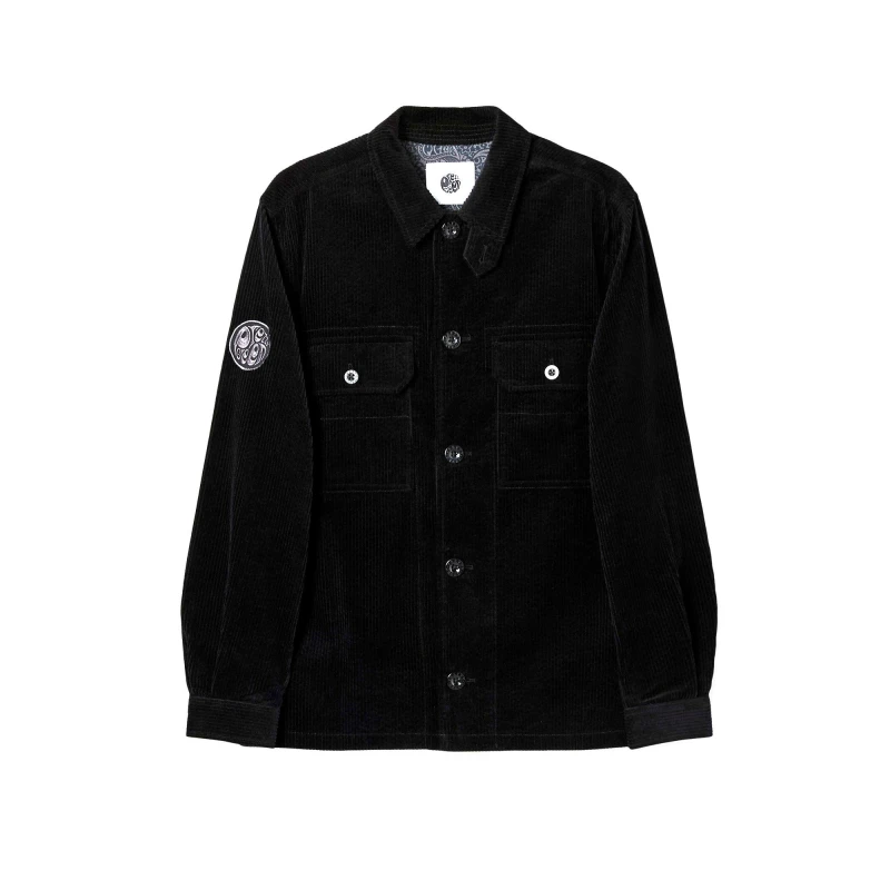 Image of Pretty Green Mens Reed Corduroy Overshirt Black male Small