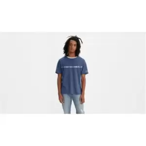 Image of Levis Relaxed Fit Tee Bw Stripe M - Blue
