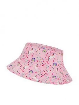 Image of Accessorize Girls Retro Unicorn Reversible Bucket Hat - Pink