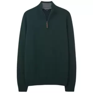 Image of Crew Clothing Mens Classic Half Zip Knit Sweater Scarab Marl Large