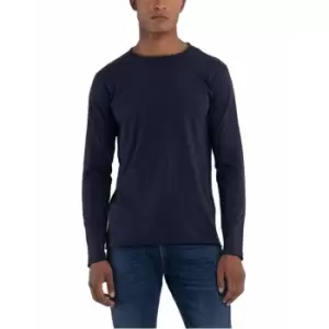 Image of Replay Long Sleeve Crew T-Shirt Mens - Blue
