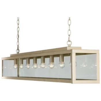 Image of Linea Verdace Lighting - Linea Verdace Zenia 8 Light Straight Bar Pendant Ceiling Light Ivory