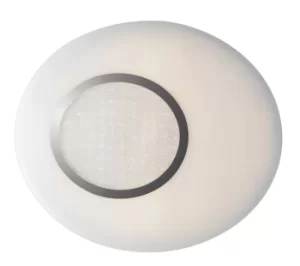 Image of Chic LED Round Flush Decorative Ceiling Lamp, Silver, White, 4000K