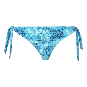 Image of Women Side Tie Bikini Bottom Flowers Tie & Dye - Flamme - Blue - Size M - Vilebrequin