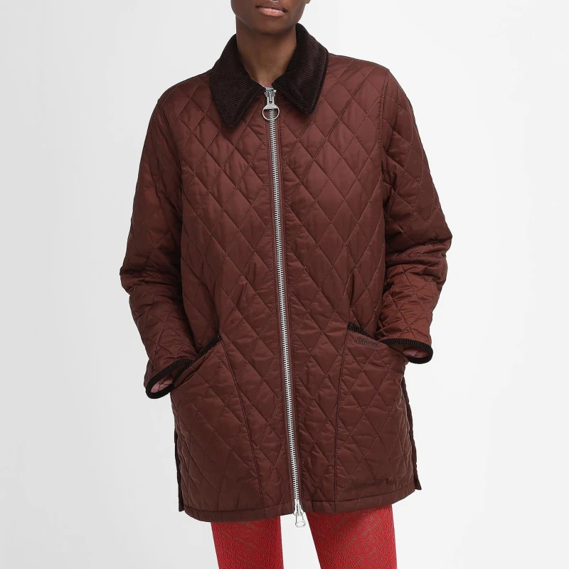 Image of Barbour Quilted Jacket Brown female 8