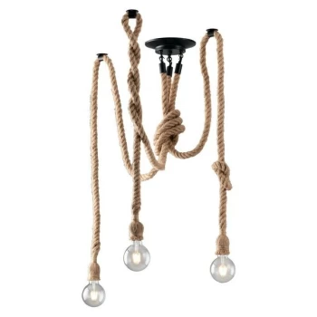 Image of Fan Europe Lighting - Fan Europe Rope - Rope Multi Arm Ceiling Light, Beige, E27