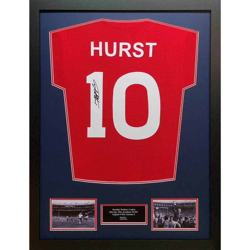 Image of AllStarSignings Ltd Geoff Hurst signed England shirt No 10 Red unisex One Size