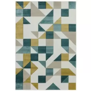 Image of Asiatic Sketch Shapes SK03 Rug - Green - 200x290cm, Geometric - Cream/Beiges/Green/Yellow