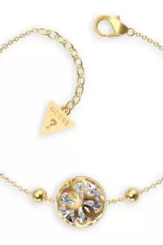 Image of Guess Jewellery Ladies Bracelet. 15mm Centre 4G & White Cz Yellow Gold Tone