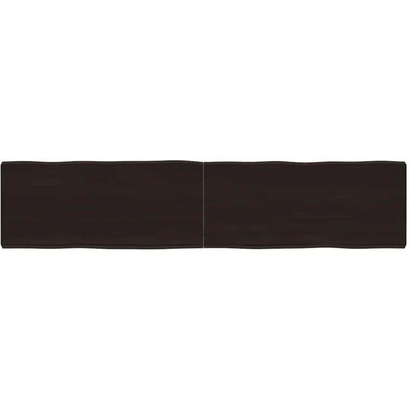 Image of Vidaxl Table Top Dark Brown 180X40X(2-6) Cm Treated Solid Wood Live Edge, Brown 364041