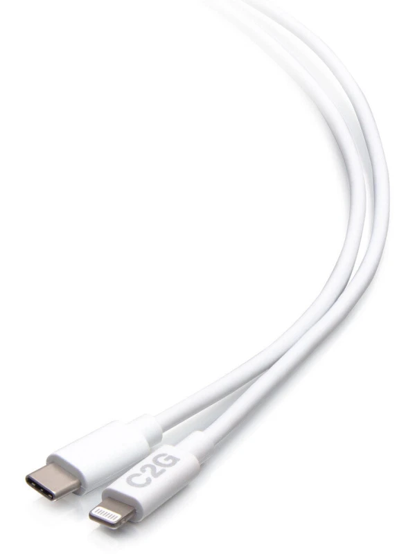 Image of C2G 6ft (1.8m) USB-C Male to Lightning Male Sync and Charging Cable -