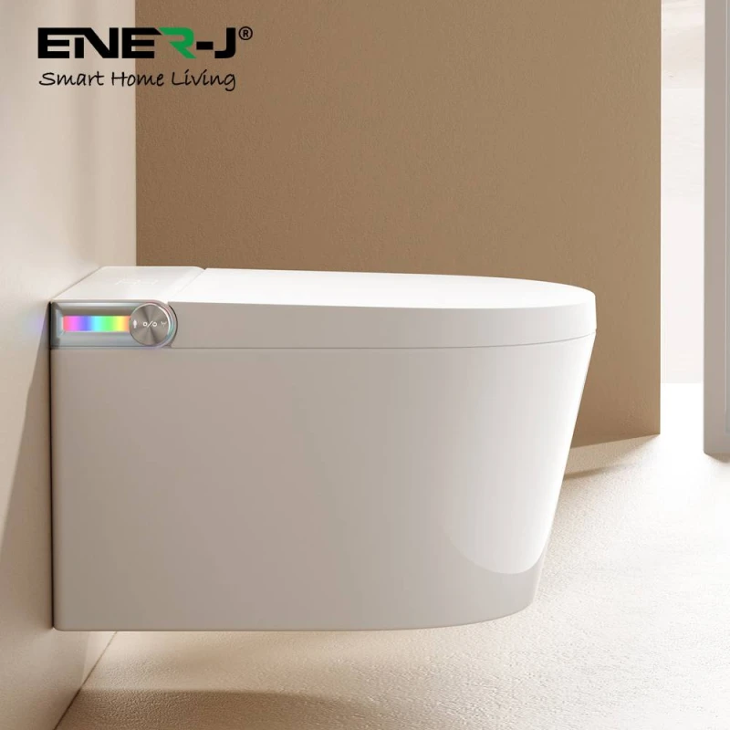 Image of ENER-J Hygiene Pro Wall-Mounted Smart Toilet with inner tank in White White Unisex