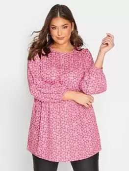 Image of Yours Balloon Sleeve Top Floral Print, Black, Size 26-28, Women