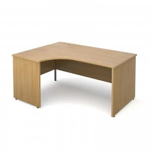 Image of Maestro 25 PL Left Hand Ergonomic Desk 1600mm - OAK Panel Leg Design