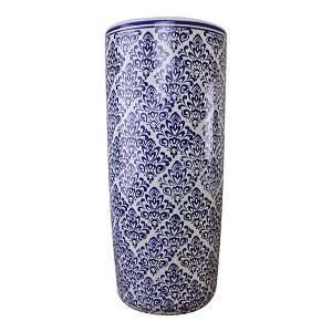 Image of Umbrella Stand, Vintage Blue & White Pattern Design