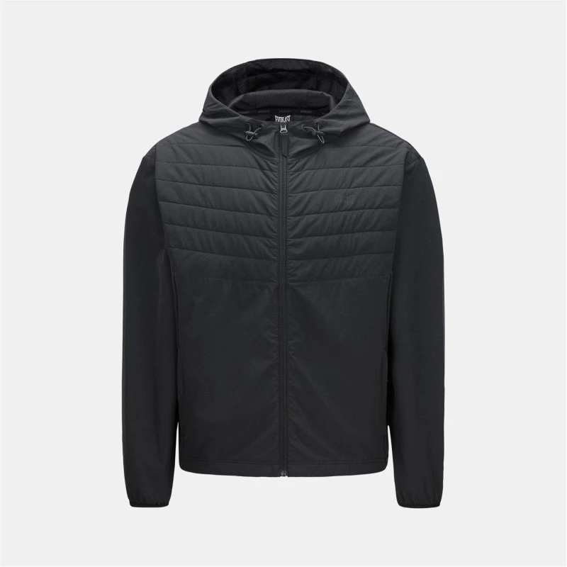 Image of Everlast Mens Hybrid Padded Long Sleeve Tracksuit Top Black/Carbon male S