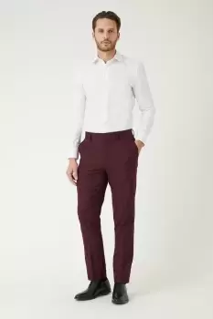 Image of Skinny Fit Burgundy Suit Trousers