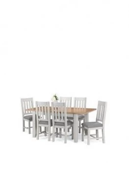 Image of Julian Bowen Richmond 140 - 180 Cm Extending Solid Wood And Veneer Dining Table + 6 Chairs