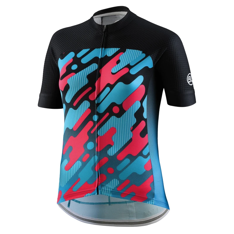 Image of Bicycle Line Womens Arya Short Sleeve Cycling Jersey Black/Turquoise female 8 (XS)