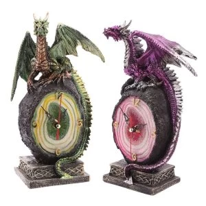 Image of Crystal Geode Dark Legends Dragon Clock (1 Random Supplied)
