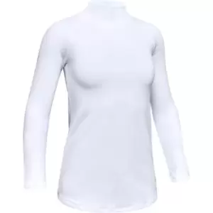 Image of Under Armour Amour Cold Gear Compression Mock Base Layer Girls - White