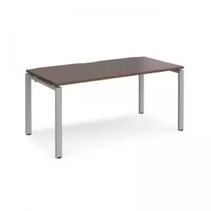 Image of Adapt starter unit single 1600mm x 800mm - silver frame and walnut top