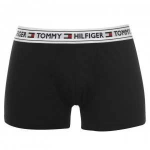 Image of Tommy Bodywear White Logo Waistband Trunks - Black