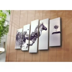 Image of 5PATK-162 Multicolor Decorative Canvas Painting (5 Pieces)