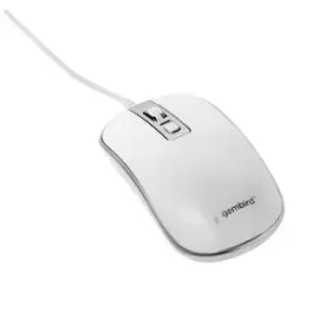 Image of Gembird MUS-4B-06-WS Mouse Corded Optical White, Silver 4 Buttons 800 dpi, 1000 dpi, 1200 dpi