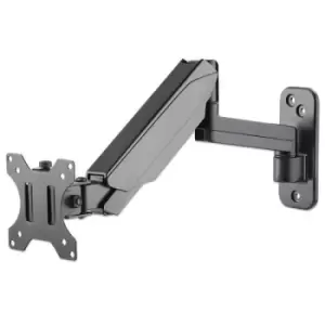 Image of Manhattan TV & Monitor Mount Wall Spring Arm 1 screen Screen Sizes: 17-32" Black VESA 75x75 to 100x100mm Max 8kg Height Adjustable Swivel Arm (3 pivot