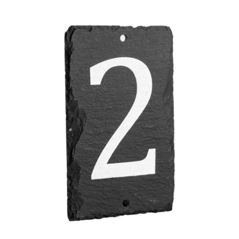 Image of Nicola Spring Slate House Sign - 9 X 14.5Cm - Number 2