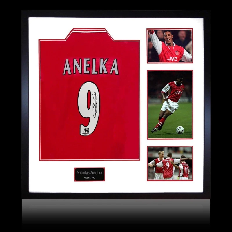 Image of The Fan Cave Nicolas Anelka Signed Arsenal Shirt Elite Frame Red unisex 820mm x 82